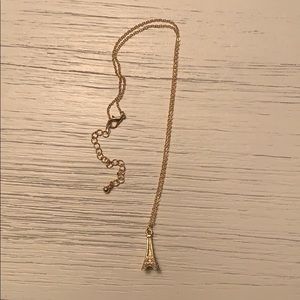 Gold Eiffel Tower necklace
